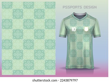 Pattern design, illustration, textile background for sports t-shirt, football jersey shirt mockup for football club. consistent front view