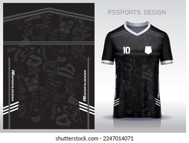 Diseño de patrones, ilustración, fondo textil para camiseta deportiva, camiseta camiseta de fútbol para el club de fútbol. vista frontal coherente