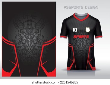 Pattern design, illustration, textile background for sports t-shirt, football jersey shirt mockup for football club. consistent front view