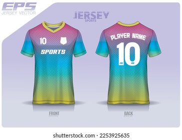 Pattern design, illustration, textile background for sports t-shirt, football jersey shirt mockup for football club. consistent front view