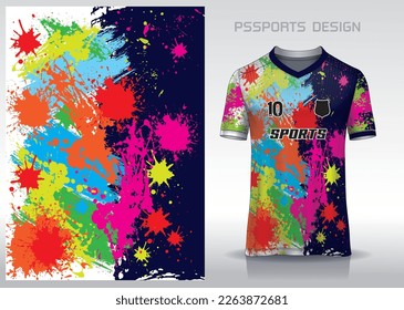 Pattern design, illustration, textile background for sports t-shirt, football jersey shirt mockup for football club. consistent front view