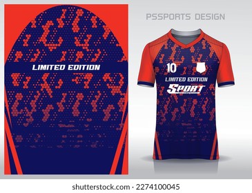 Pattern design, illustration, textile background for sports t-shirt, football jersey shirt mockup for football club. consistent front view