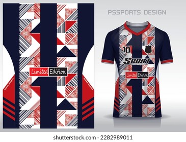 Diseño de patrones, ilustración, fondo textil para camiseta deportiva, camiseta camiseta de fútbol para el club de fútbol. vista frontal coherente