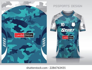 Pattern design, illustration, textile background for sports t-shirt, football jersey shirt mockup for football club. consistent front view