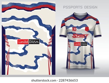 Diseño de patrones, ilustración, fondo textil para camiseta deportiva, camiseta camiseta de fútbol para el club de fútbol. vista frontal coherente