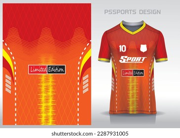 Pattern design, illustration, textile background for sports t-shirt, football jersey shirt mockup for football club. consistent front view