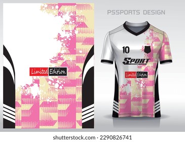 Diseño de patrones, ilustración, fondo textil para camiseta deportiva, camiseta camiseta de fútbol para el club de fútbol. vista frontal coherente