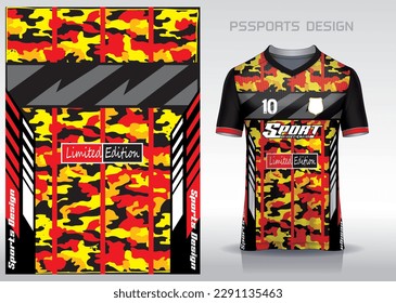 Pattern design, illustration, textile background for sports t-shirt, football jersey shirt mockup for football club. consistent front view