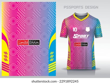 Pattern design, illustration, textile background for sports t-shirt, football jersey shirt mockup for football club. consistent front view