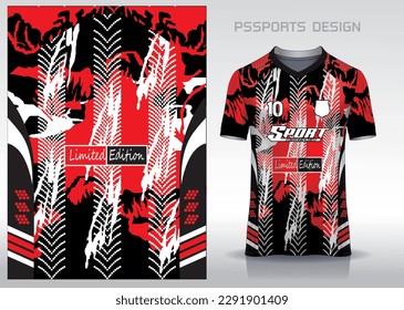 Pattern design, illustration, textile background for sports t-shirt, football jersey shirt mockup for football club. consistent front view