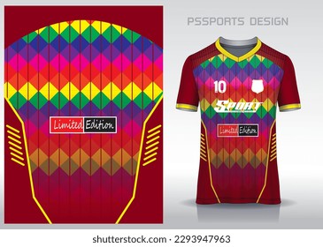 Pattern design, illustration, textile background for sports t-shirt, football jersey shirt mockup for football club. consistent front view