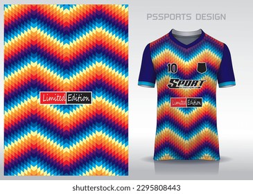 Pattern design, illustration, textile background for sports t-shirt, football jersey shirt mockup for football club. consistent front view