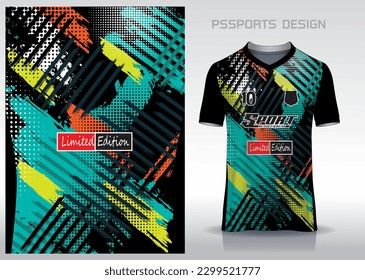 Diseño de patrones, ilustración, fondo textil para camiseta deportiva, camiseta camiseta de fútbol para el club de fútbol. vista frontal coherente