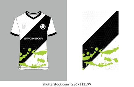 Pattern design, illustration, textile background for sports t-shirt, football jersey shirt mockup for football club. consistent front view