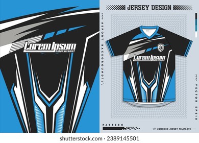 Diseño de patrones, ilustración, fondo textil para camiseta deportiva, camiseta camiseta de fútbol para el club de fútbol. vista frontal de simulación