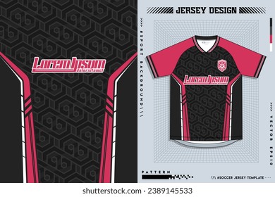 Pattern design, illustration, textile background for sports t-shirt, football jersey shirt mockup for football club. mockup front view