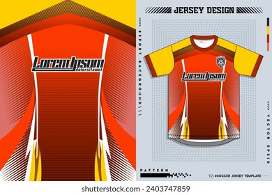 Pattern design, illustration, textile background for sports t-shirt, football jersey shirt mockup for football club. consistent front view