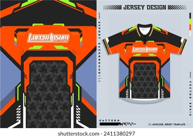 Pattern design, illustration, textile background for sports t-shirt, football jersey shirt mockup for football club. consistent front view