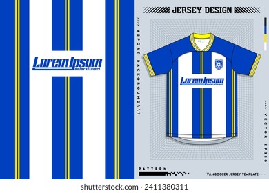 Diseño de patrones, ilustración, fondo textil para camiseta deportiva, camiseta camiseta de fútbol para el club de fútbol. vista frontal coherente