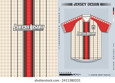 Pattern design, illustration, textile background for sports t-shirt, football jersey shirt mockup for football club. consistent front view