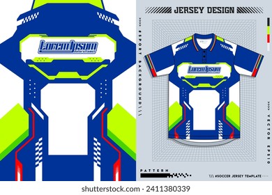 Pattern design, illustration, textile background for sports t-shirt, football jersey shirt mockup for football club. consistent front view