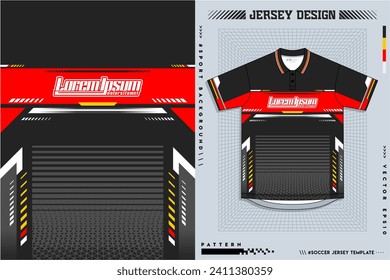 Pattern design, illustration, textile background for sports t-shirt, football jersey shirt mockup for football club. consistent front view