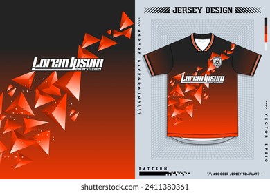 Pattern design, illustration, textile background for sports t-shirt, football jersey shirt mockup for football club. consistent front view