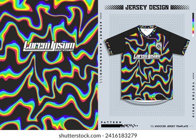 Pattern design, illustration, textile background for sports t-shirt, football jersey shirt mockup for football club. consistent front view