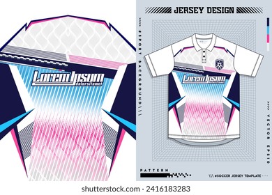 Pattern design, illustration, textile background for sports t-shirt, football jersey shirt mockup for football club. consistent front view