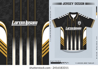 Diseño de patrones, ilustración, fondo textil para camiseta deportiva, camiseta camiseta de fútbol para el club de fútbol. vista frontal coherente