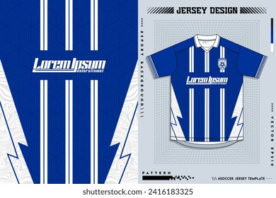 Diseño de patrones, ilustración, fondo textil para camiseta deportiva, camiseta camiseta de fútbol para el club de fútbol. vista frontal coherente