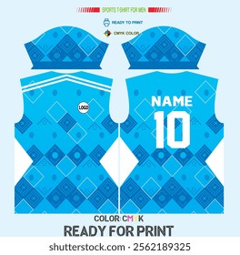Pattern design, illustration, textile background for sports t-shirt, football jersey shirt mockup for football club. consistent front view