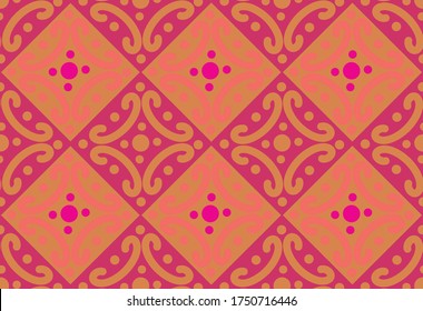 Pattern Design. Indonesian batik motif with a very distinctive pattern, with trend colors, Vector