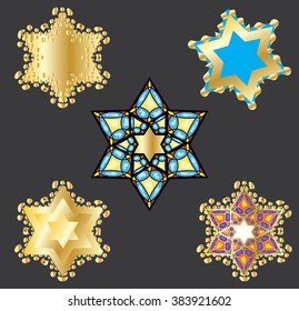 Pattern design for Jewish Traditional Holiday. Judaic symbols Stars of David, Vector illustration. For Festive Art, Print, Web design, Fashion, Textile, Greeting card, Invitation and more.
