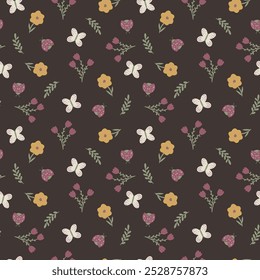 Diseño de patrón para niños de moda como Vector con dibujo romántico de flores