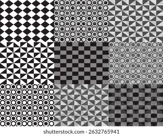 Pattern design layout for background image. 
3D pattern design.
Unique pattern design with black and white color  set.
Vector pattern design for professional work.
