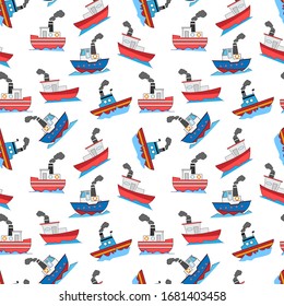 pattern design with ornaments of various boat shapes