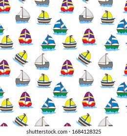pattern design with ornaments of various boat shapes