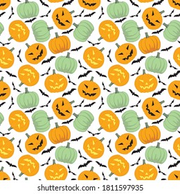 pattern design with pumpkin and bat ornament