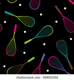pattern design with racket and Squash ball