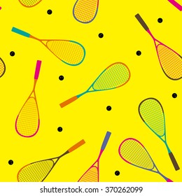 pattern design with racket and Squash ball