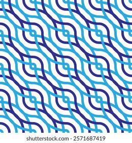 Pattern Design with Repeating Geometric line shape in Blue and nevi-blue - A Stylish Vector Illustration.