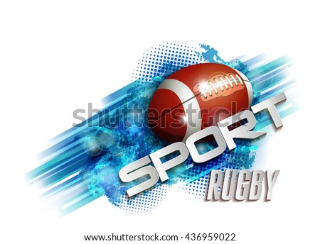pattern design with Rugby ball, sport text
