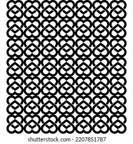Pattern design of seamless heart symbol elements. Used for design surfaces, fabrics, textiles.