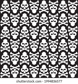 Pattern design of skull spade and the bones