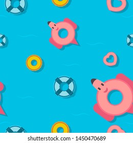 Pattern design for summer season. Vector illustration is in flat style for gift wrapping paper, texture, kid book cover. Top view.