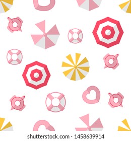 Pattern design for summer season. Vector illustration is in flat style for gift wrapping paper, texture, kid book cover. Top view.