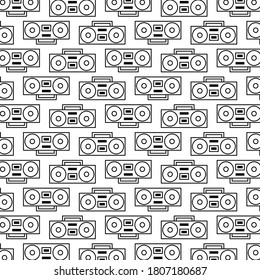 Pattern design of Tape Recorder illustration with white color background.