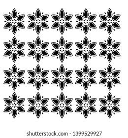 pattern design texture shaped like black flowers suitable for decoration or background