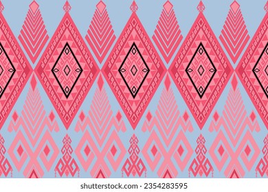 Pattern design for Thai traditional weaving fabric. Indigo-dyed fabric pattern for designing local fabric patterns.